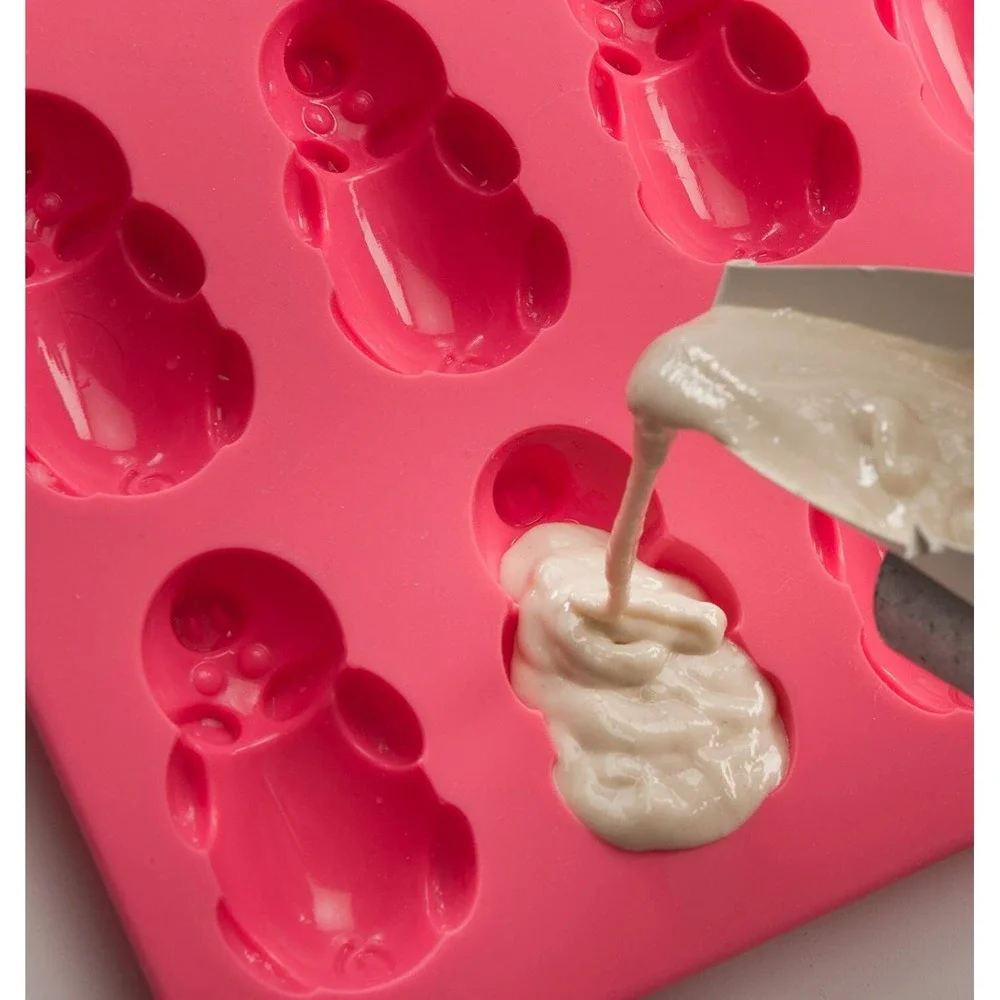 Mobi 12 Little Pink Pigs in a Blanket Silicone‎ Baking Mold NEW